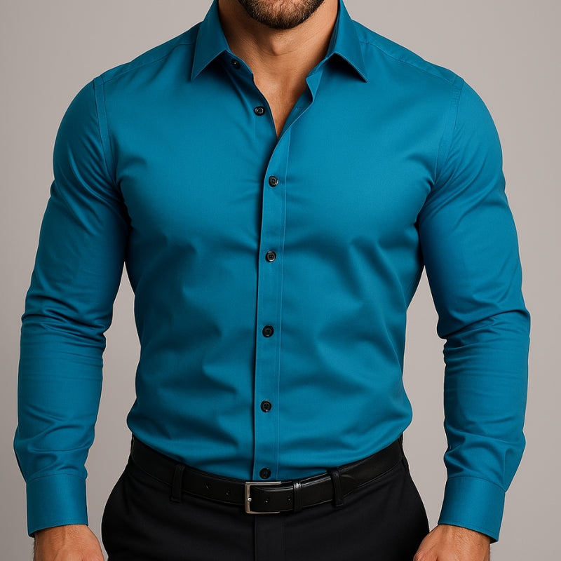Men's Slim Fit Long Sleeve Button Down Shirt