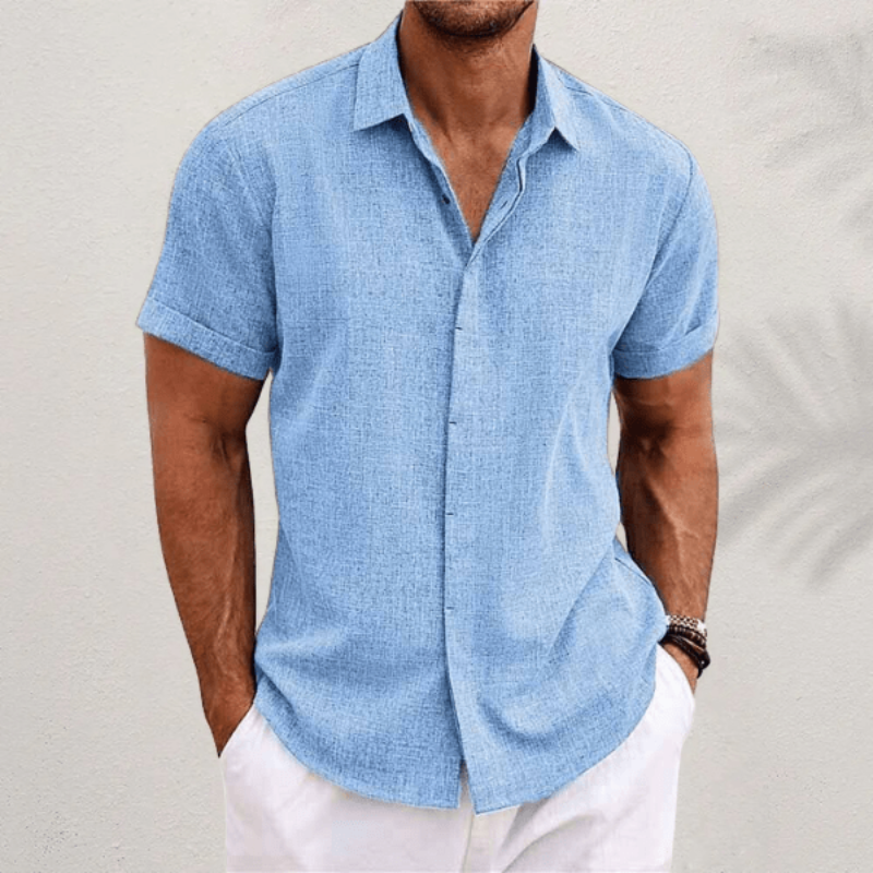 Men's Stylish Slim Fit Short Sleeve Button-Up Shirt
