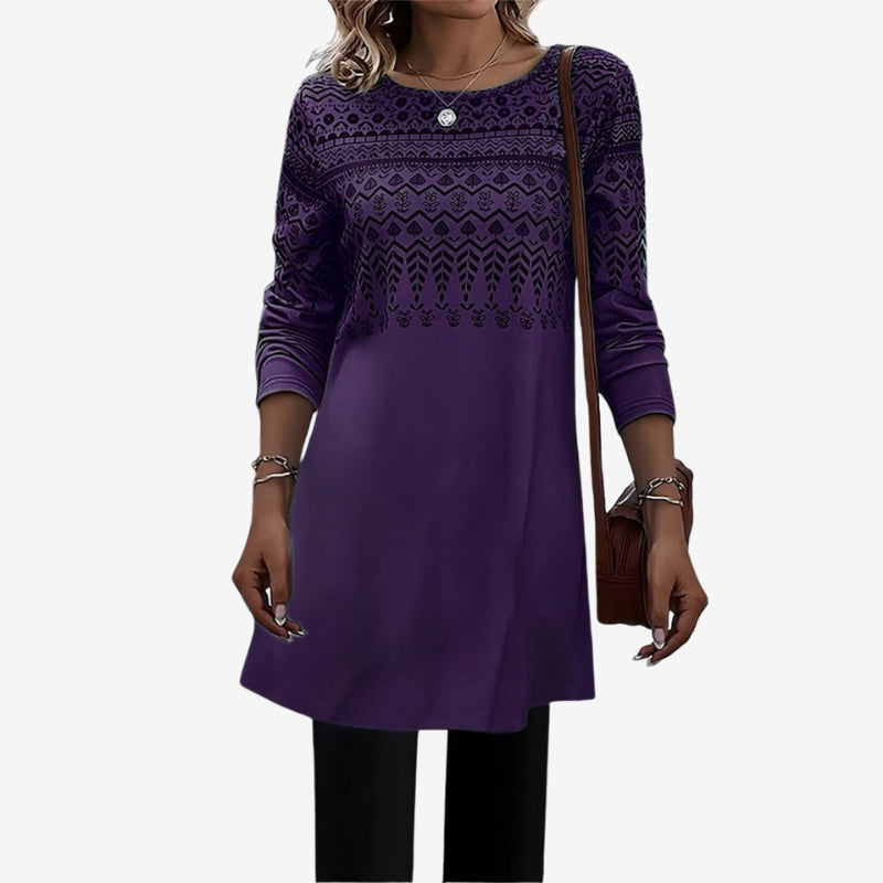 Mia – Long Sleeve Sweater with Zigzag Pattern