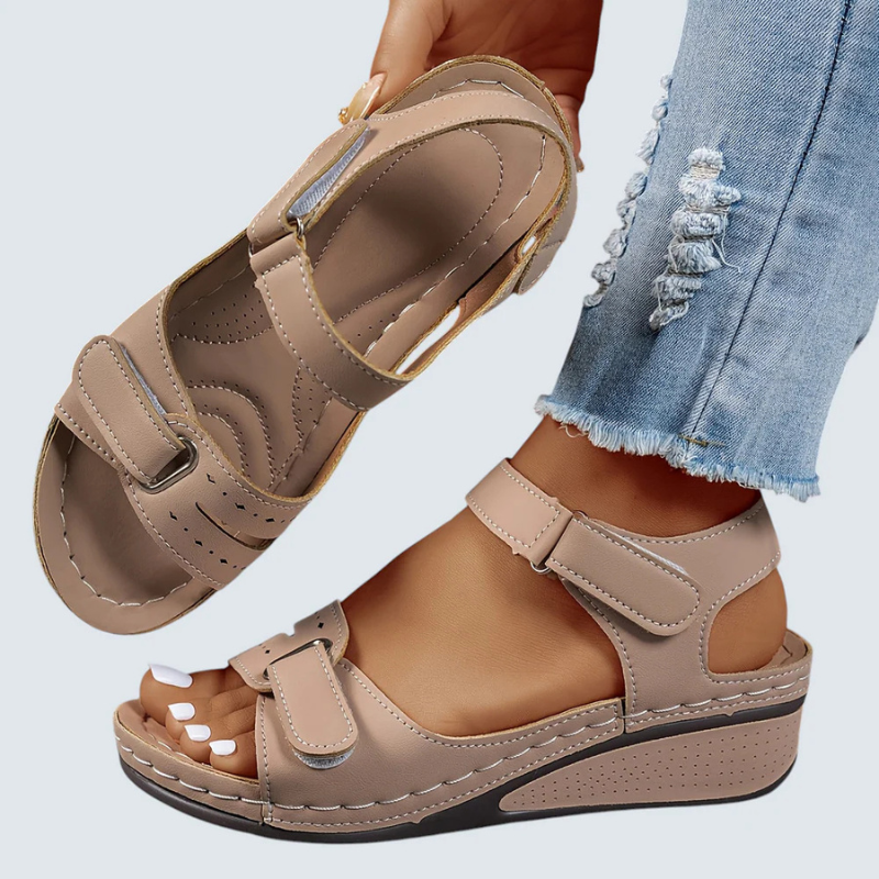 Ladies Wedge Sandals with Velcro Strap