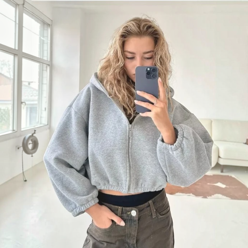 Stylish Women’s Hooded Zip Jacket