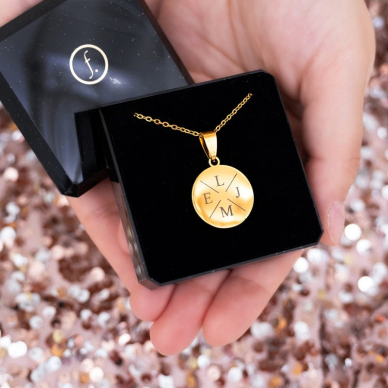 Round Pendant Necklace with Adjustable Chain