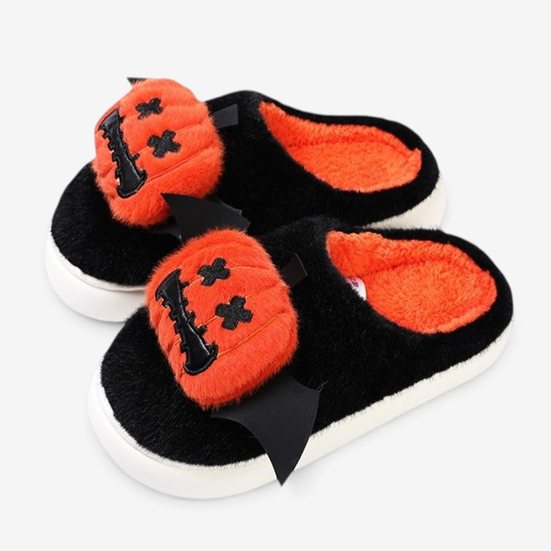 Cozy Halloween Slippers with Fun Cartoon Design