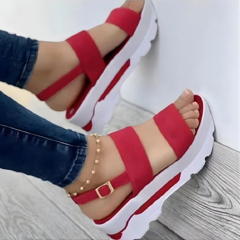 Womens Open Toe Buckle Strap Sandals