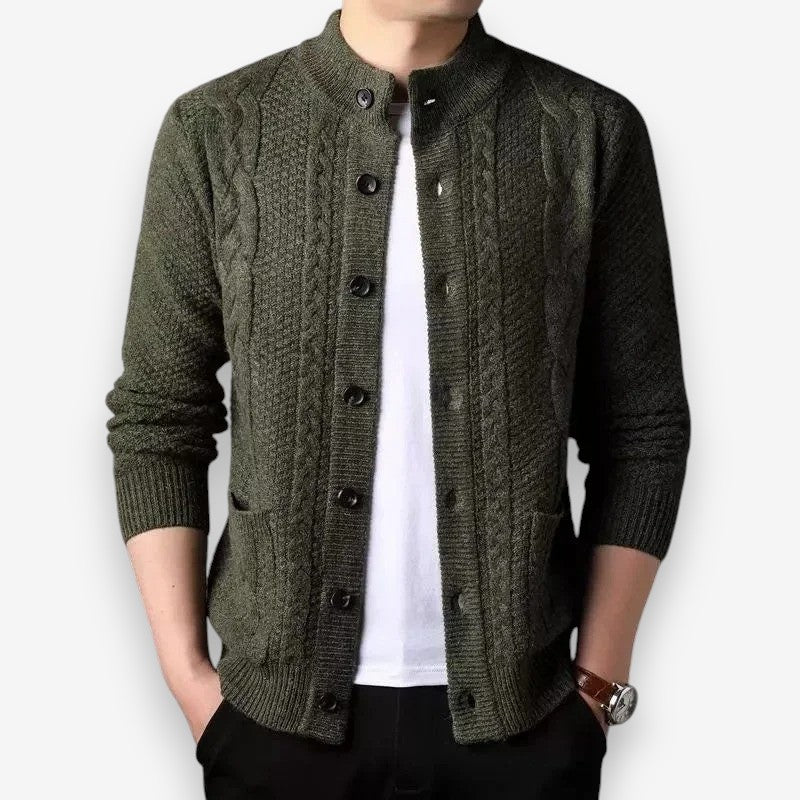 Ethan – Long Sleeve Sweater with Button Closure and Pockets