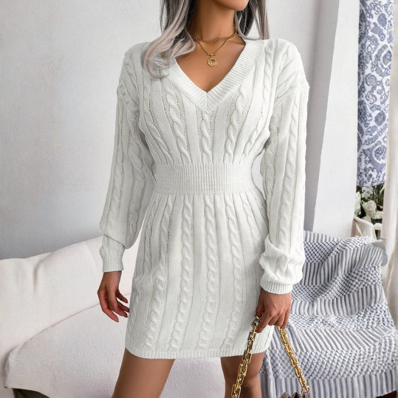 Sophia – Knitted Sweater With Long Sleeve And Ribbed Hem