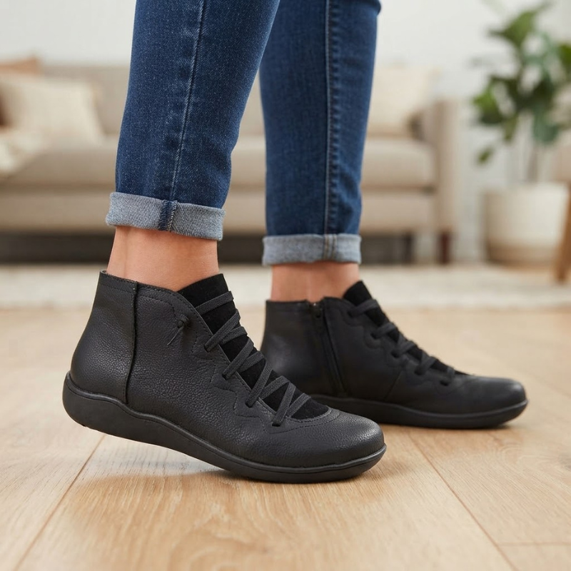 Step - Women’s Ankle Boots with Laces and Zipper