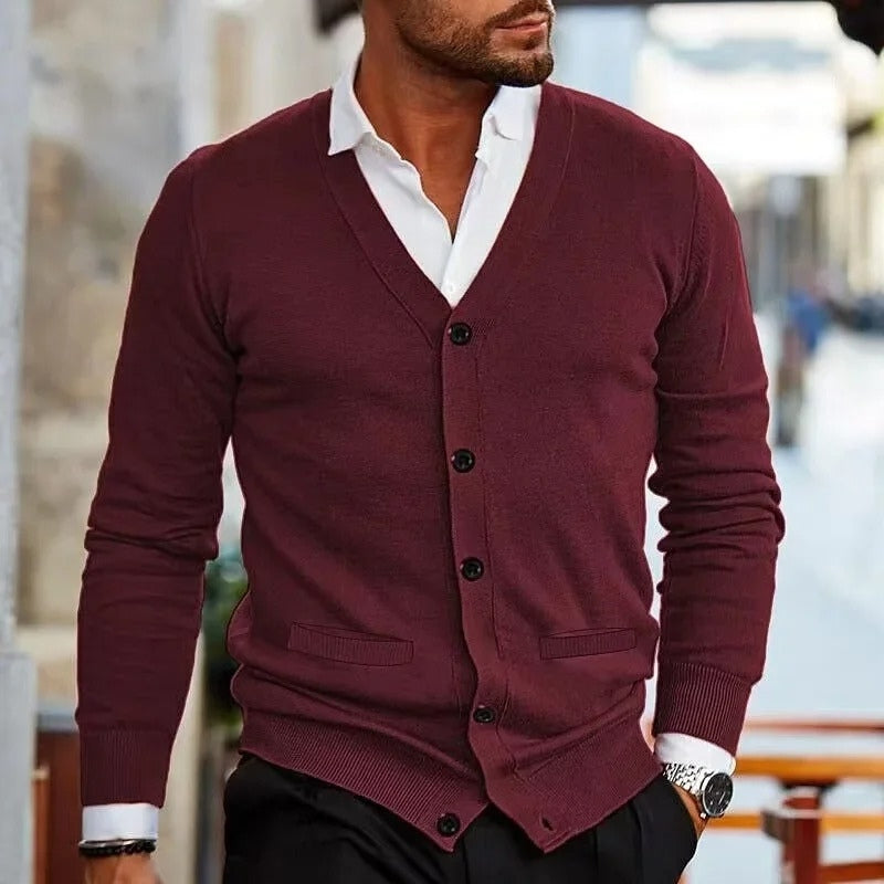 Daniel – V Neck Sweater With Ribbed Hem And Long Sleeves