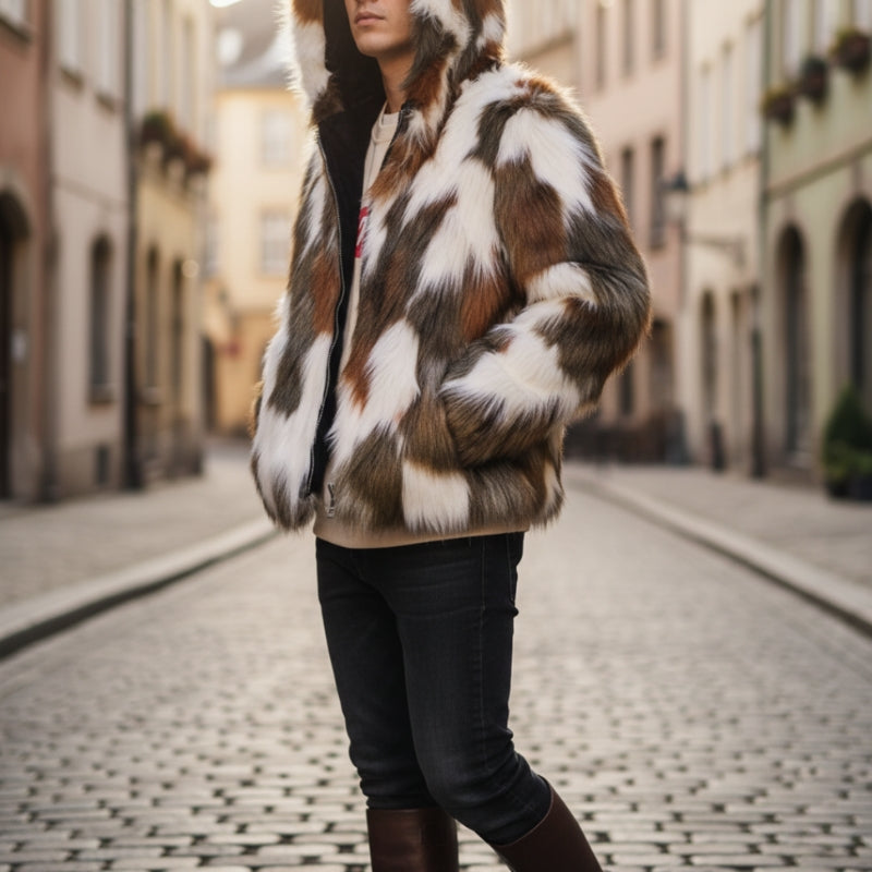 Liam – Long Sleeve Jacket with Hoodie and Zipper Closure