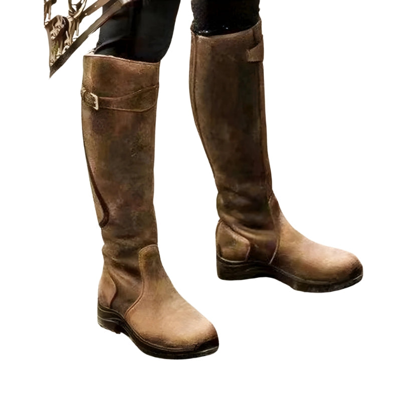 Eviana – Kniehoge Laarzen met Verstelbare Gesp Velani