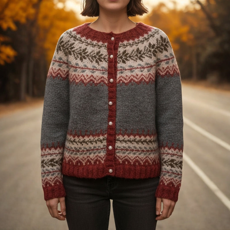 Sophia – Long Sleeve Sweater with Button Closure