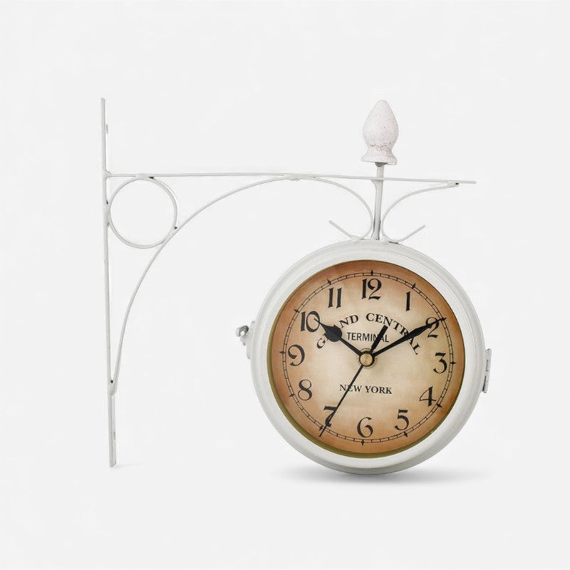 TimeView – Dubbelzijdige Wandklok met Gebogen Stand Velani