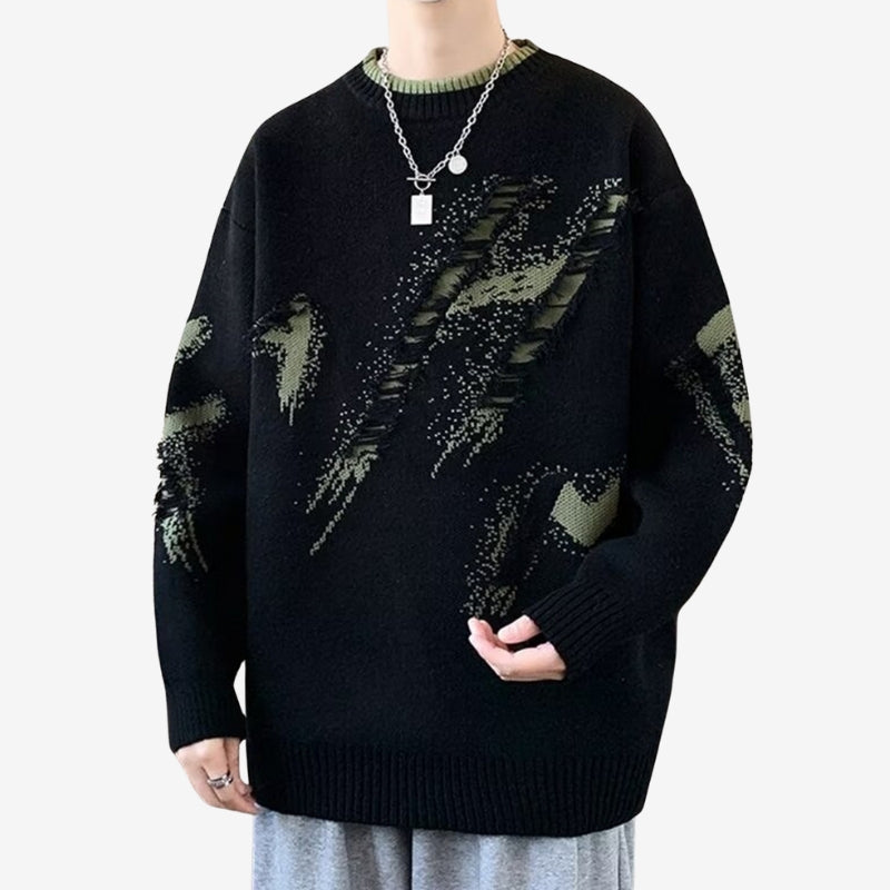 Liam – Long Sleeve Sweater with Ribbed Hem Design