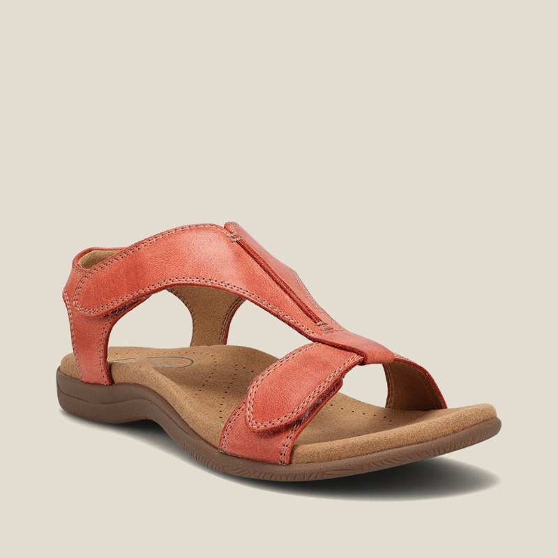Women's Flat Sole Strap Sandals with Magic Tape