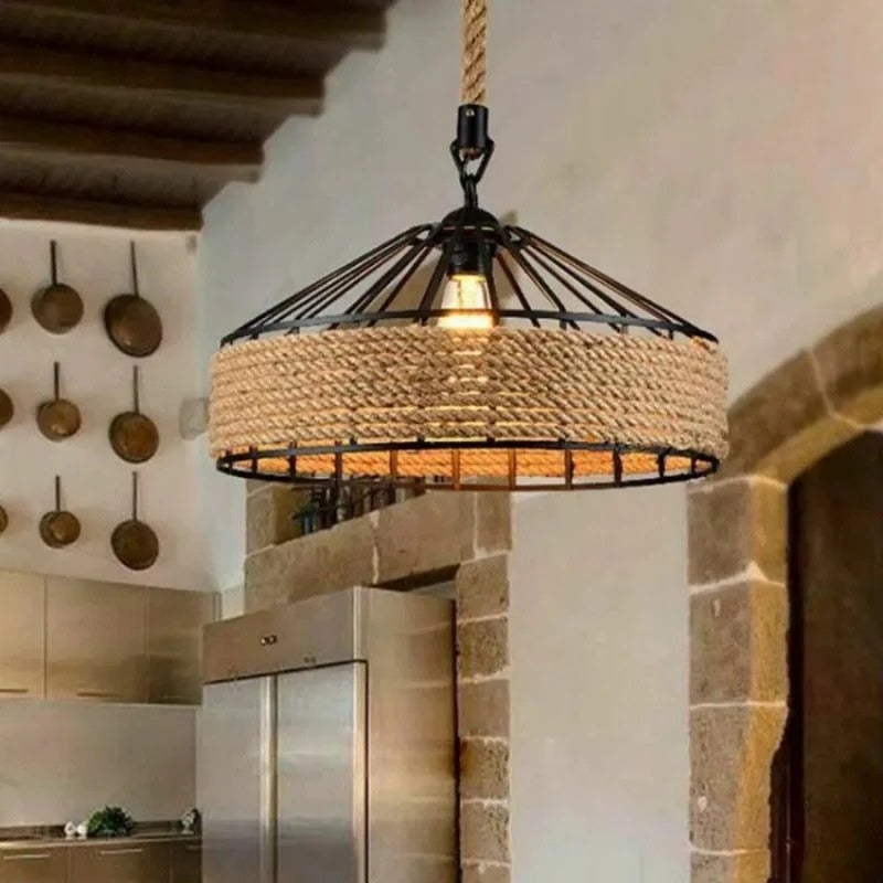 RopeLume – Pendant Lamp with Hemp Rope Cage Design