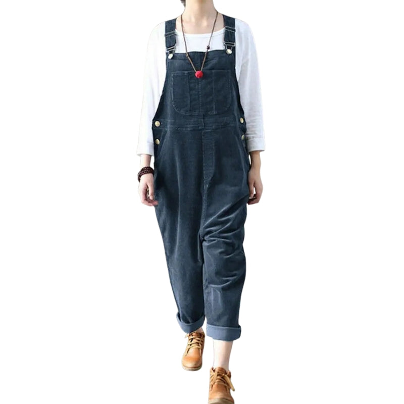 Lily – Mouwloze Jumpsuit met Wijde Pijpen en Verstelbare Gespsluiting Velani