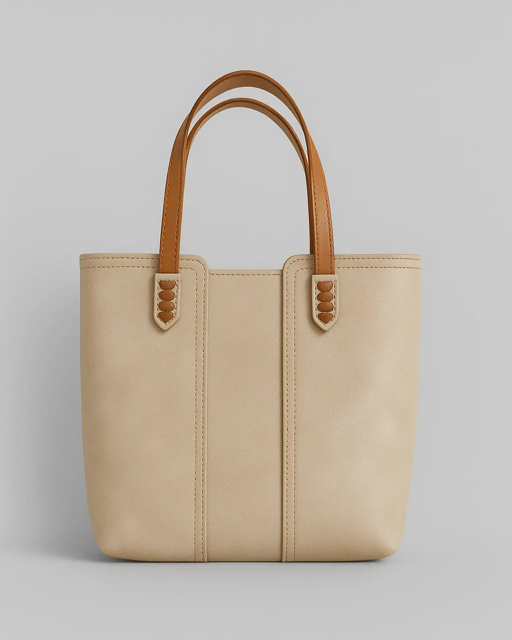 PU Leren TasMet Handvat En Ruim Interieur-Handbags-Velani-Beige-Velani