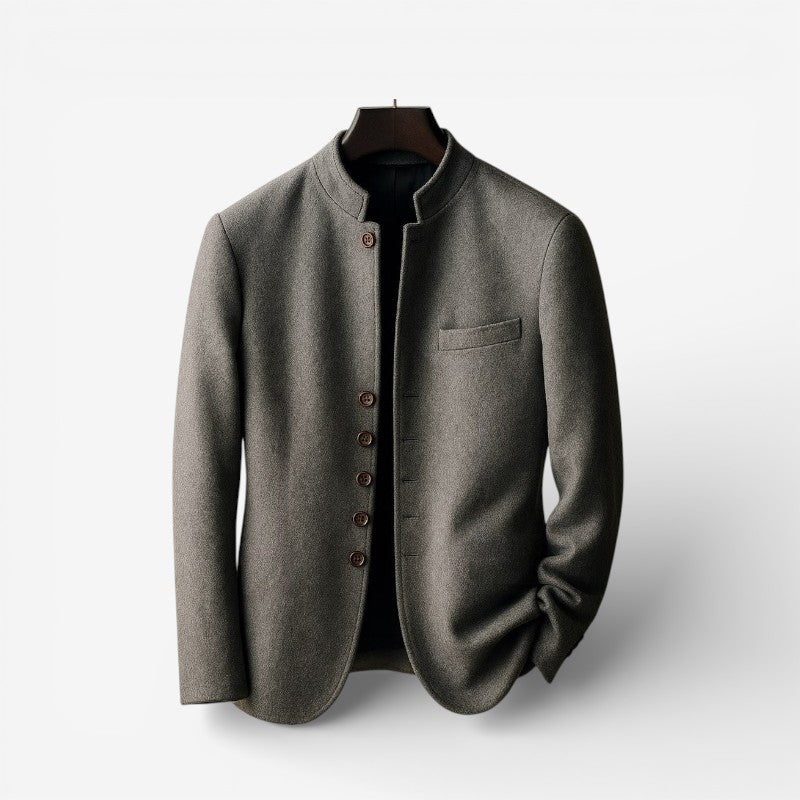 Liam – Long Sleeve Jacket With Standup Collar and Button Closer