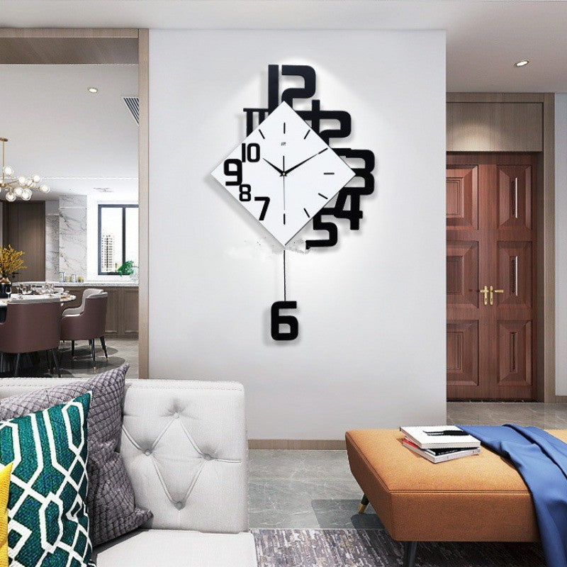 TempoSwing – Decoratieve Vierkante Wandklok met Pendule Ontwerp Velani