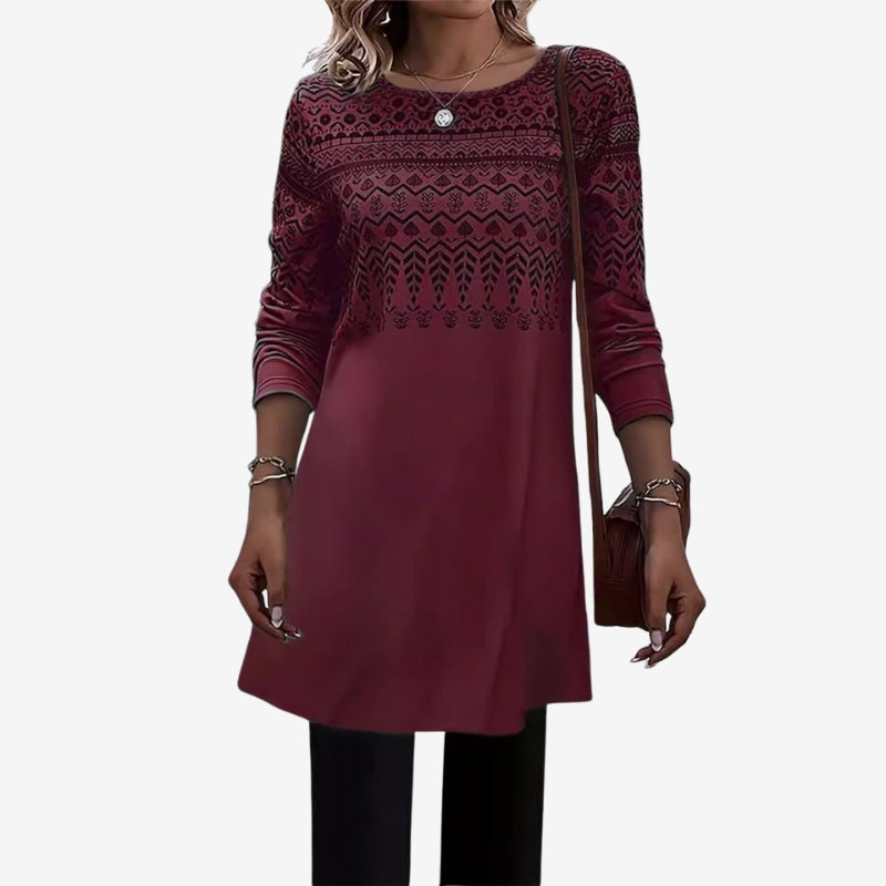 Mia – Long Sleeve Sweater with Zigzag Pattern