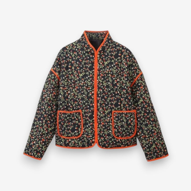 Olivia – Long Sleeve Jacket with Floral Print and Pockets