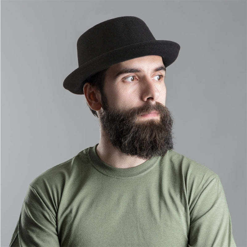 StyleAura – Jazz Hat with Wicker Bow and Round Shape