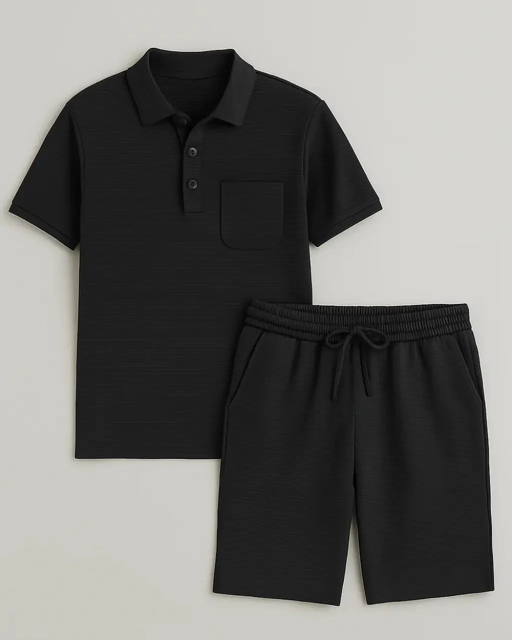 Geribbelde Tweedelige Set – De Verfijnde Comforteditie-Two Piece Set-Velani-Zwart-L-Velani