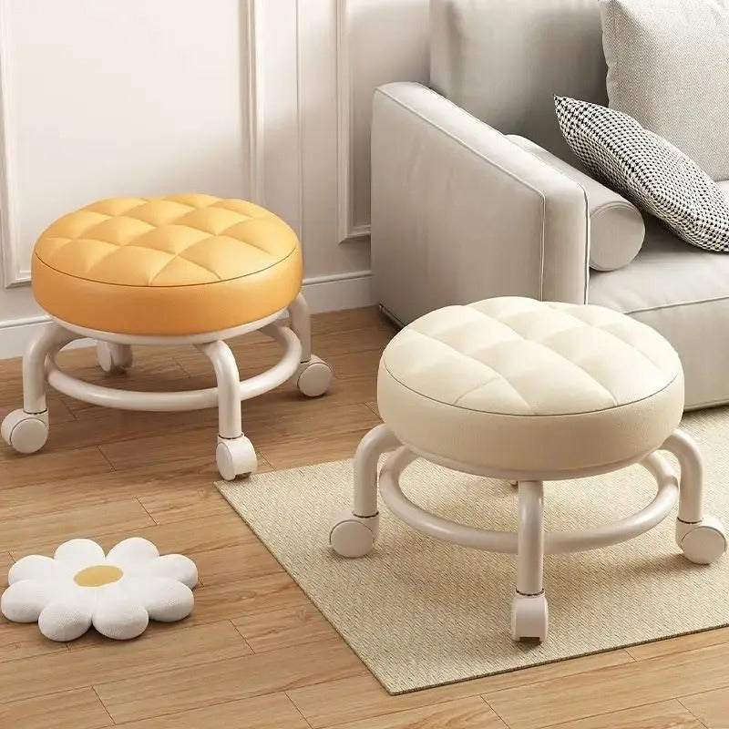 MoveEase – Portable Round Stool with Wheels