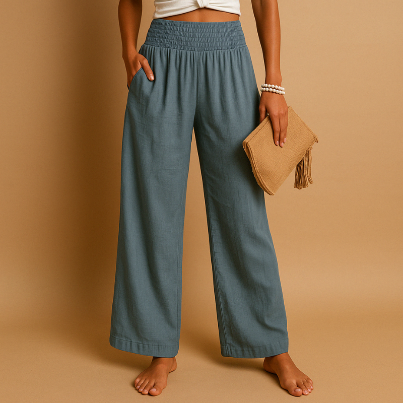 Elastic Waist Wide Leg Trousers for Women