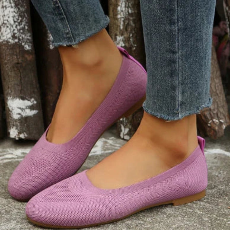 Olivia – Round Toe Flats With Breathable Design