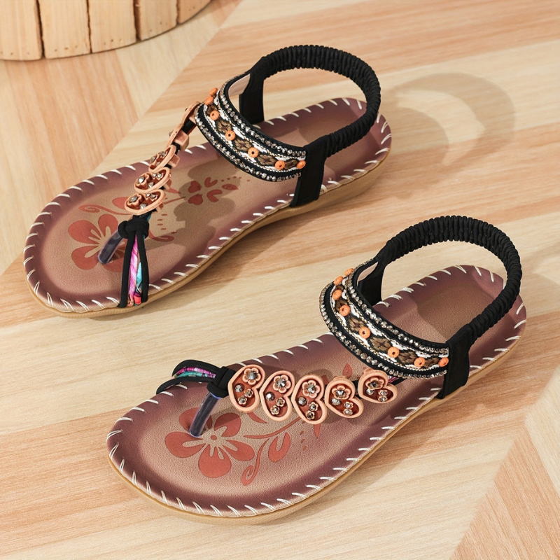 Womens Flat Sandals with T-Strap