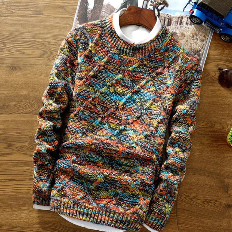 Ethan – Long Sleeve Sweater With Zigzag Pattern