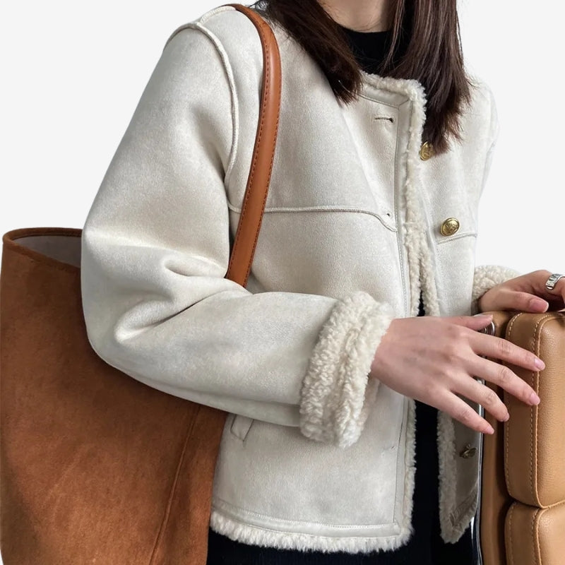 Ava – Long Sleeve Jacket with Button Closure Design