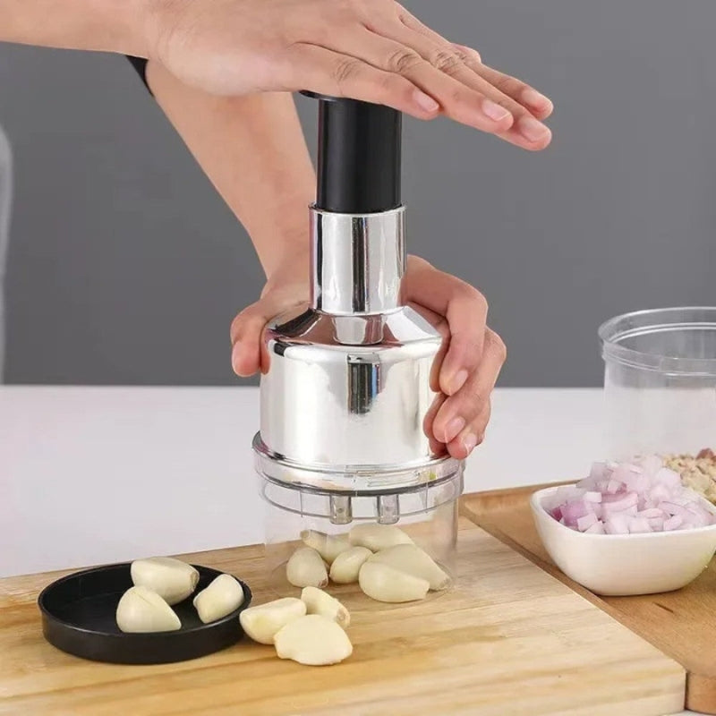 ChopEase – Handheld Vegetable Chopper with Push Mechanism