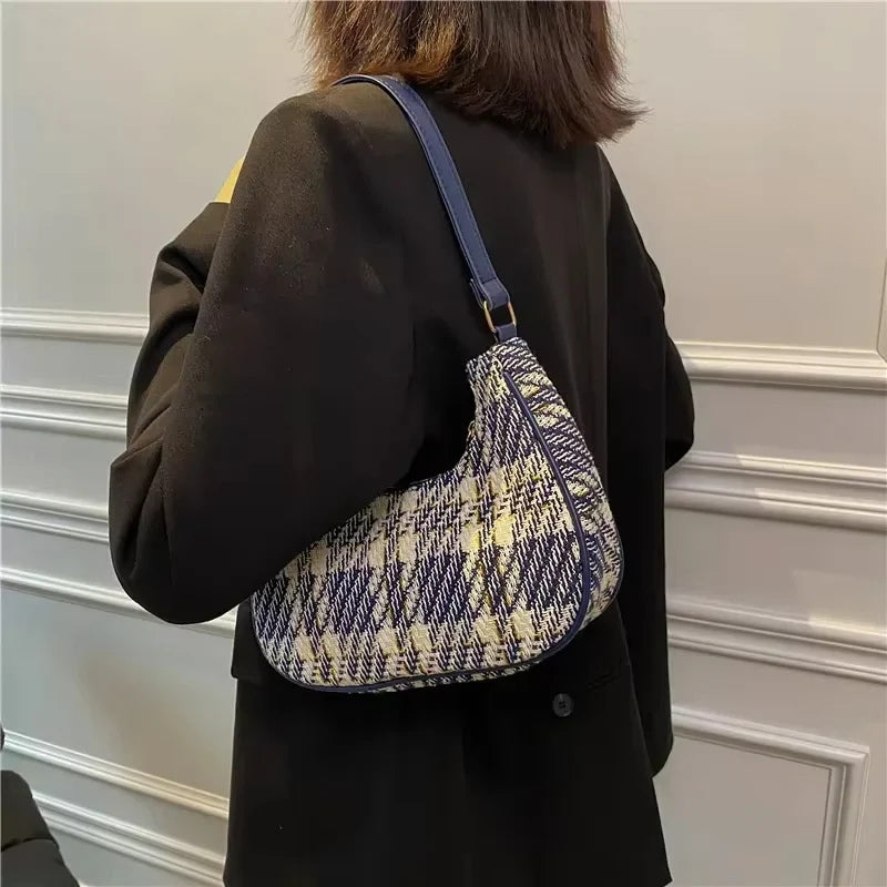 Aurelia – Schoudertas met Ruitpatroon en Grote Inhoud Velani