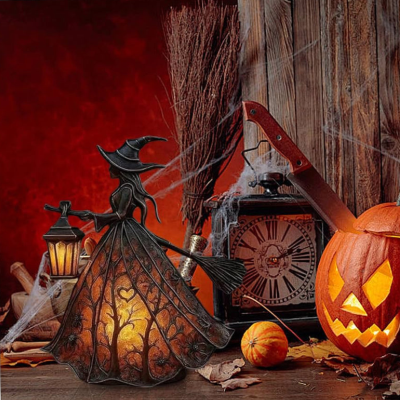 Halloween Witch Lamp with LED Lighting