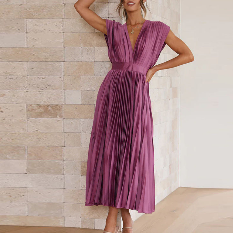 Women Sleeveless V-Neck Dress