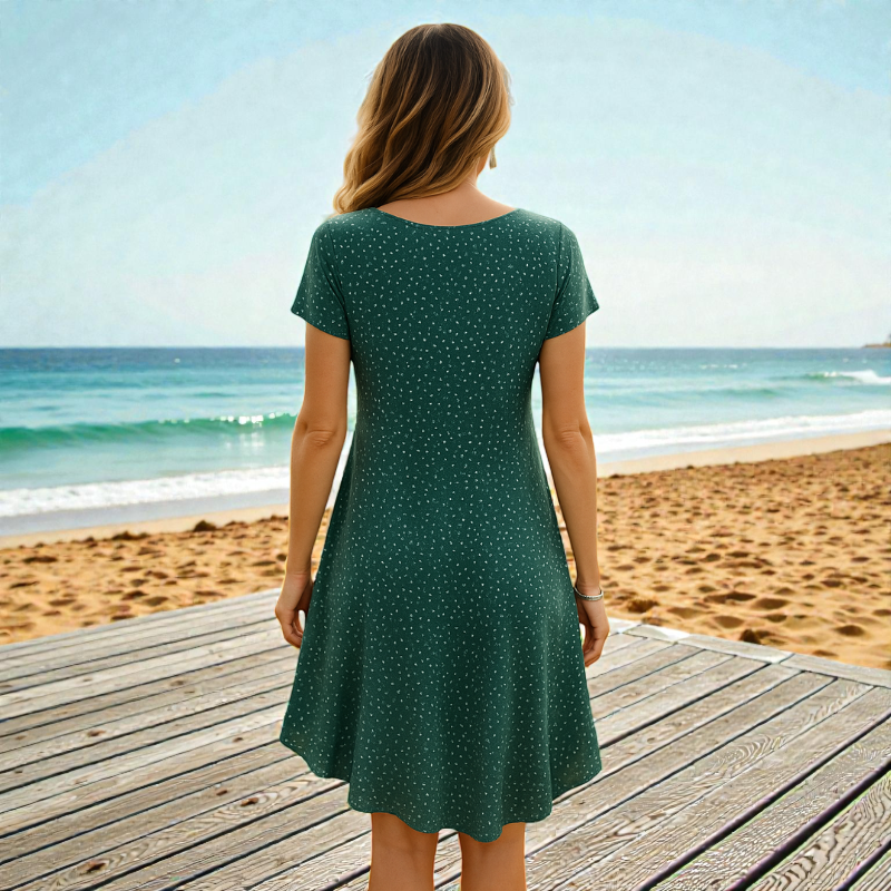 Round Neck Short Sleeve Dress