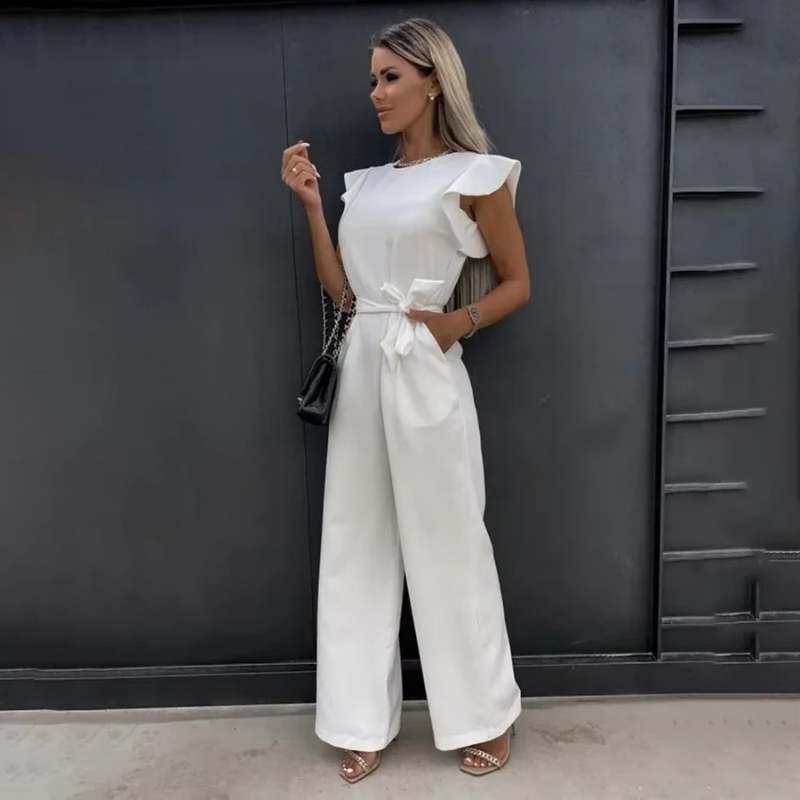 Women’s Jumpsuit with Butterfly Sleeves & Wide Leg