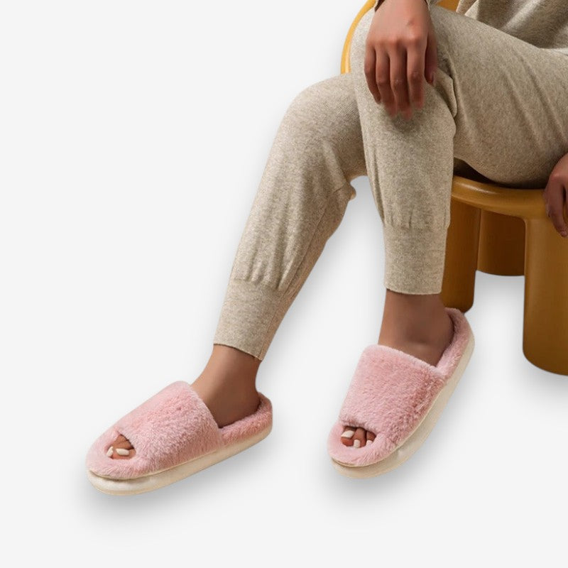Mia – Slippers With Non Slip And Faux Fur Design