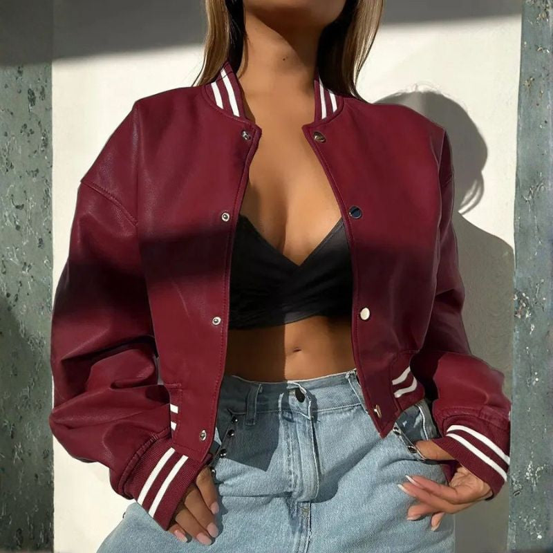 Women’s Cropped Leather Jacket