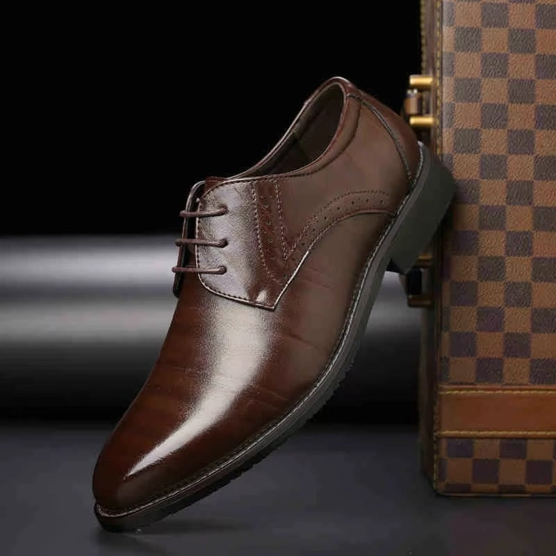 Connor - Pointed Toe Lace Up Shoes With Non Slip Sole
