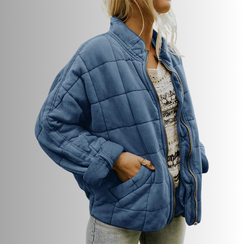Women Zip-Up Jacket High Neck Structured Fit