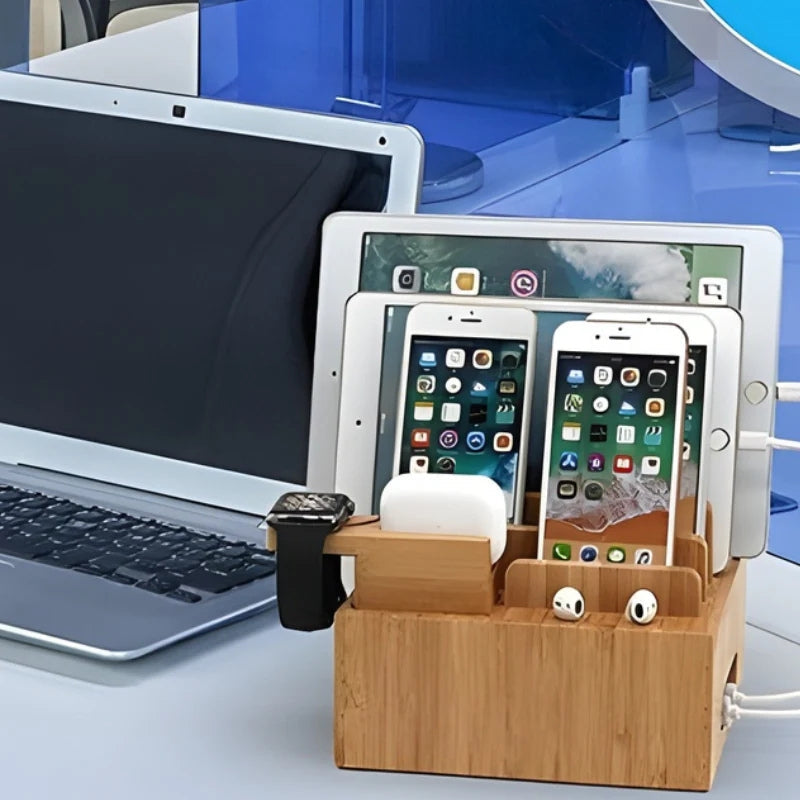 ChargeMate – 5-Port USB Charging Station with Desk Organizer