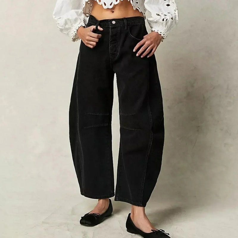 Women’s Wide Leg Ankle-Length Denim Pants