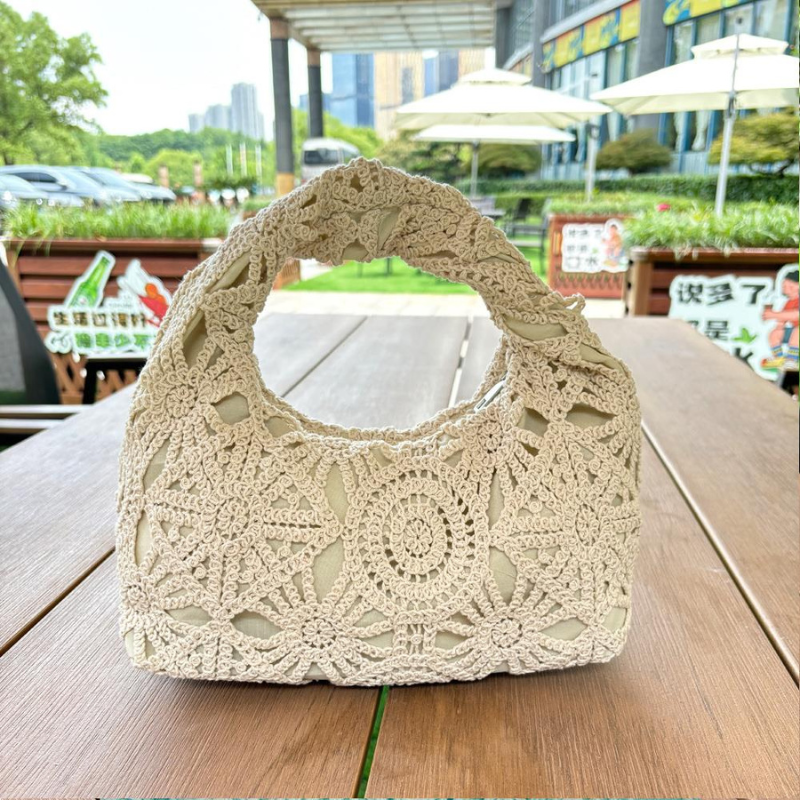 Penelope – Handbag with Openwork Pattern, Handle & Zipper Closure