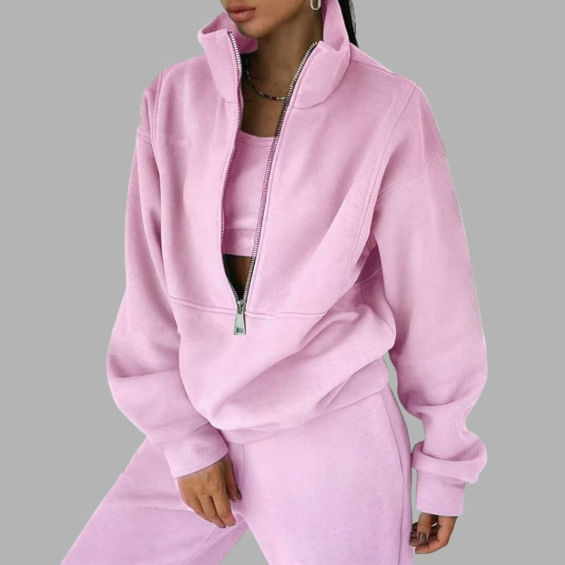 Women’s Zip Up Hoodie Trousers Set Oversized Fit