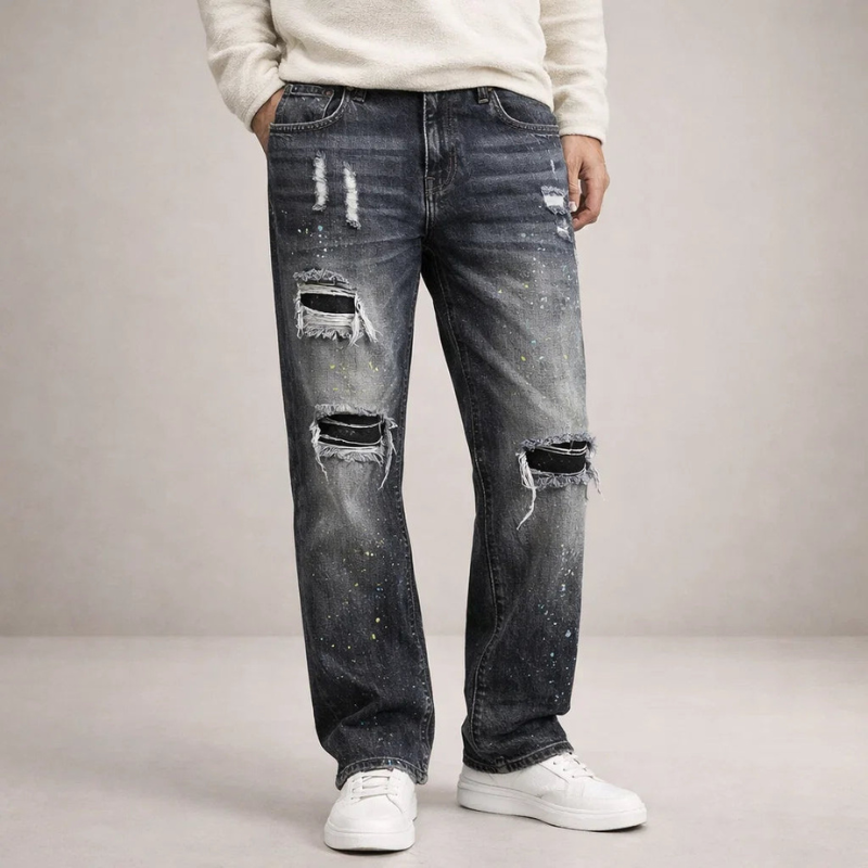 Men's High-Waisted Wide Leg Trousers