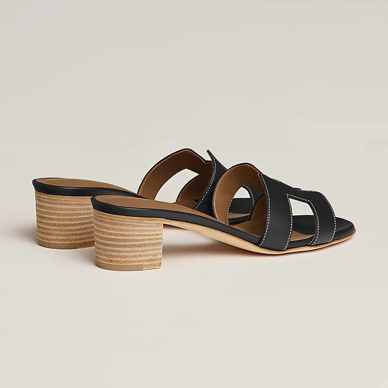 Isabella – Mid High Heel Sandals with Open Toe And Slip-On