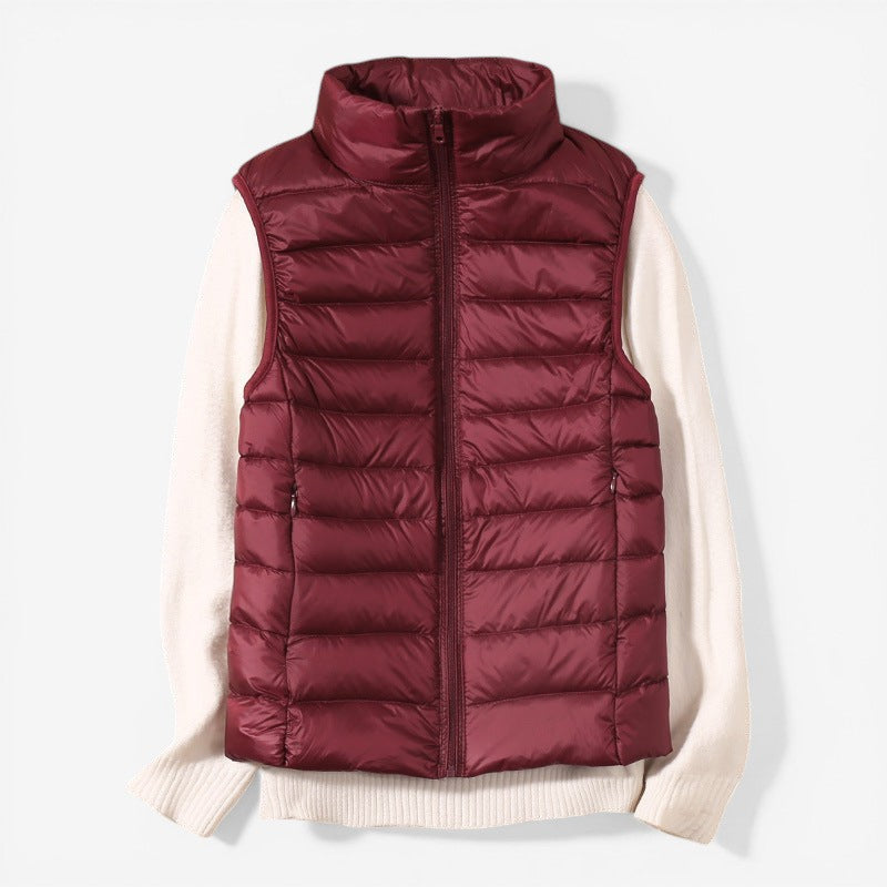 Women Sleeveless Vest With Zip Front